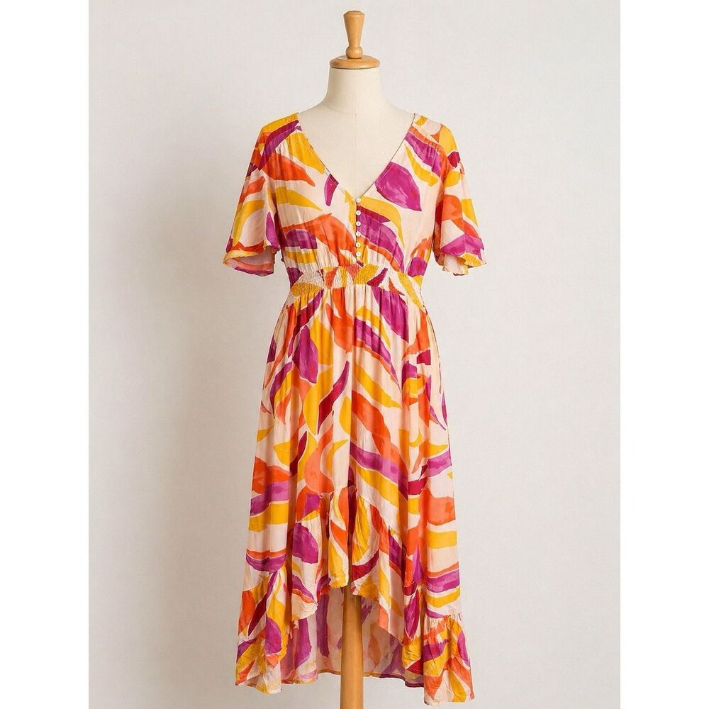 Abel the Label Anthropologie Large Swish Hi Lo Dress Babydoll Fairy Feminine